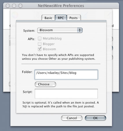 Screenshot of Sample Configuration