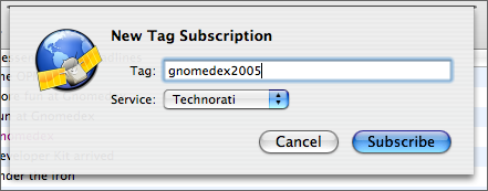 Tag subscription sheet